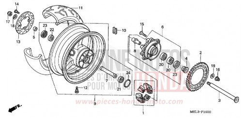 ROUE ARRIERE CBR1000RR6 de 2006